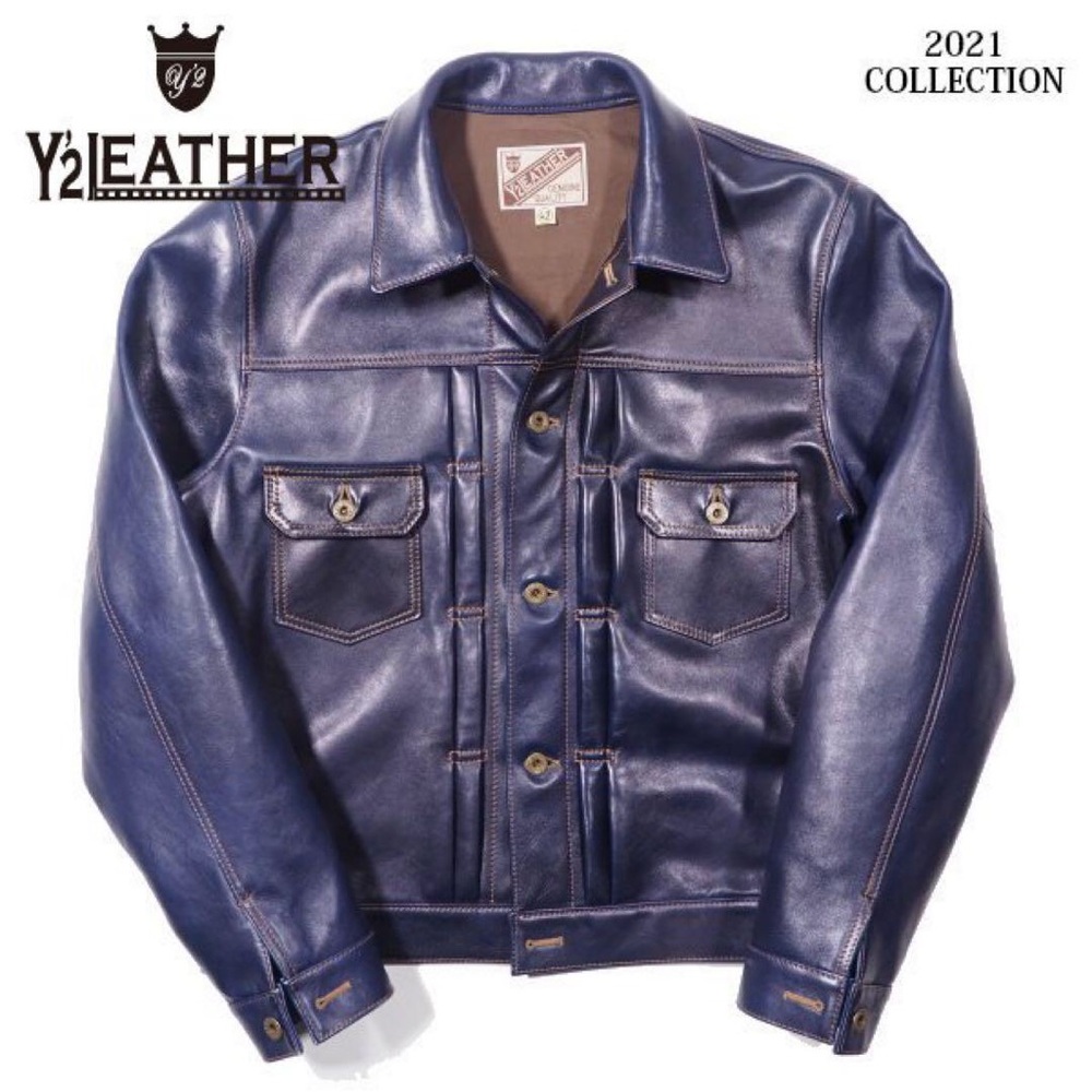 Y’2 Leather Indigo Horsehide Type 2 Jacket (42) IB-141 Full Grain Y2 Leather 2nd